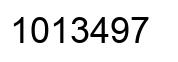 Number 1013497 black image