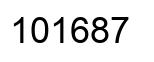 Number 101687 black image