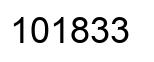 Number 101833 black image