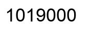 Number 1019000 black image