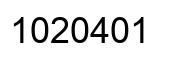 Number 1020401 black image