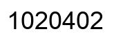 Number 1020402 black image