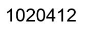 Number 1020412 black image