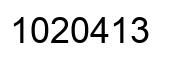 Number 1020413 black image