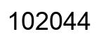 Number 102044 black image