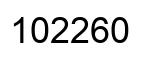 Number 102260 black image