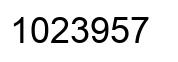 Number 1023957 black image