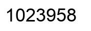 Number 1023958 black image