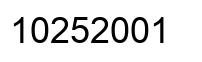 Number 10252001 black image