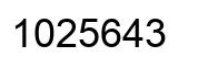 Number 1025643 black image