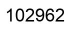 Number 102962 black image