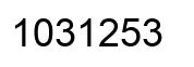 Number 1031253 black image