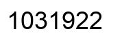 Number 1031922 black image