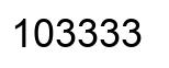 Number 103333 black image