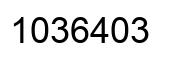 Number 1036403 black image