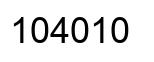 Number 104010 black image