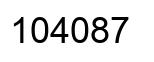 Number 104087 black image
