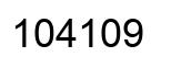 Number 104109 black image