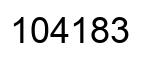 Number 104183 black image
