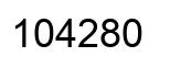 Number 104280 black image