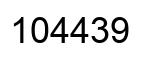 Number 104439 black image