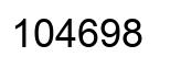 Number 104698 black image