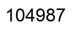 Number 104987 black image