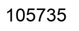 Number 105735 black image