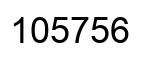 Number 105756 black image