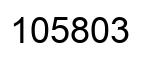 Number 105803 black image