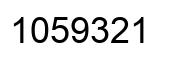 Number 1059321 black image