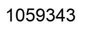 Number 1059343 black image
