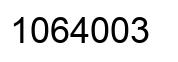 Number 1064003 black image
