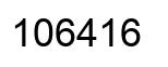Number 106416 black image