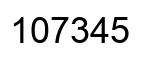 Number 107345 black image