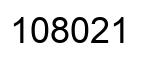Number 108021 black image