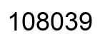 Number 108039 black image