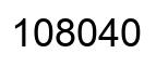Number 108040 black image