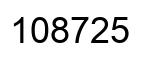 Number 108725 black image