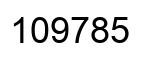 Number 109785 black image