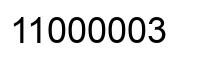 Número 11000003 imagen negro
