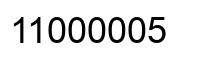 Número 11000005 imagen negro