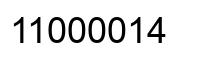 Number 11000014 black image