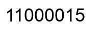 Number 11000015 black image