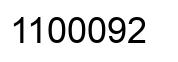 Number 1100092 black image