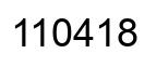 Number 110418 black image