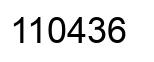 Number 110436 black image