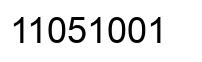 Number 11051001 black image