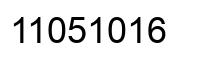 Number 11051016 black image