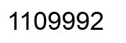 Number 1109992 black image